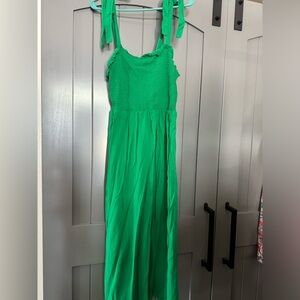 Green maxi dress.